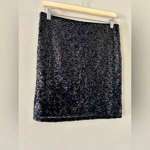 H&M Black Sequin sparkly Skirt holiday party cocktail date Christmas grad NYE